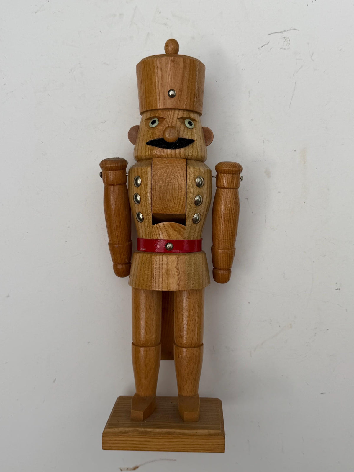 Antique Erzgebirge Wood Nutcracker, Hand-Painted Christmas Decor (37 cm, 1920s)
