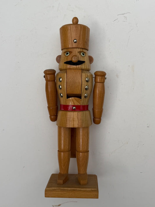 Antique Erzgebirge Wood Nutcracker, Hand-Painted Christmas Decor (37 cm, 1920s)