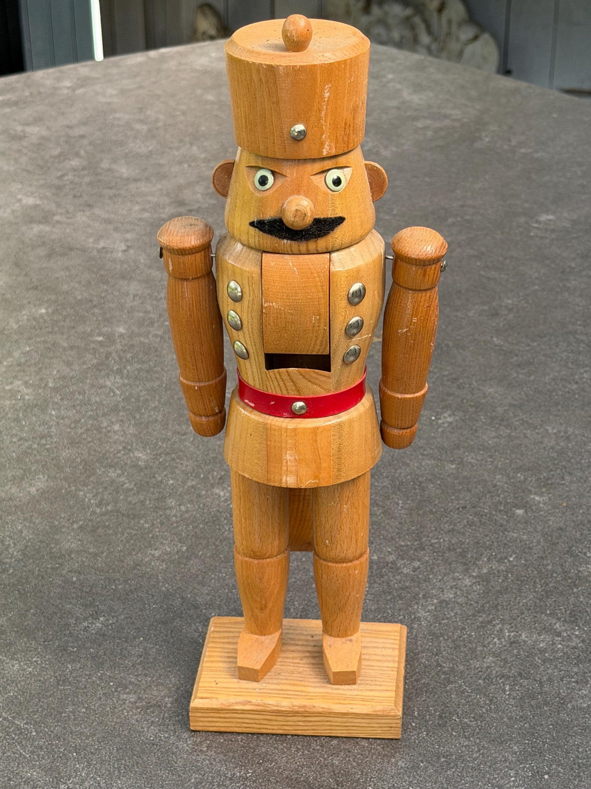Antique Erzgebirge Wood Nutcracker, Hand-Painted Christmas Decor (37 cm, 1920s)