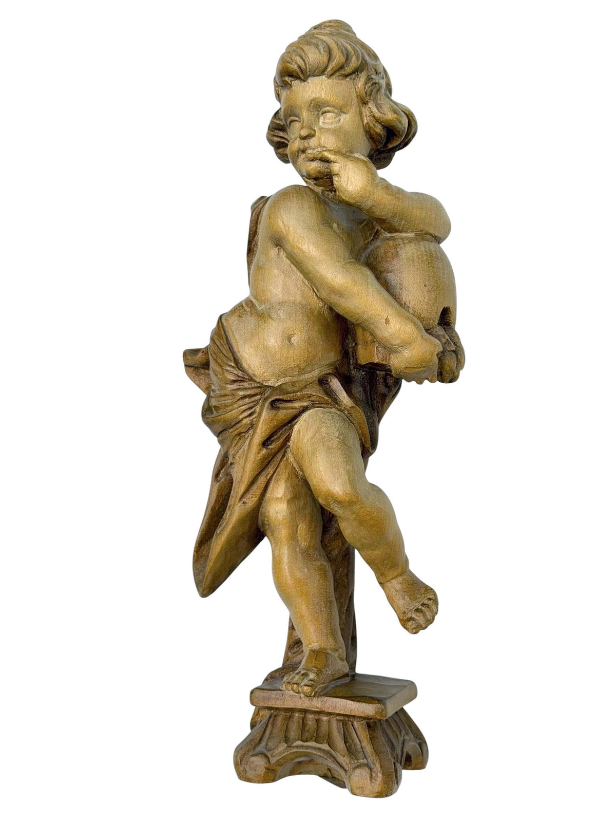 19 th bavarian Putto figure antique lovely handcarved wood angel