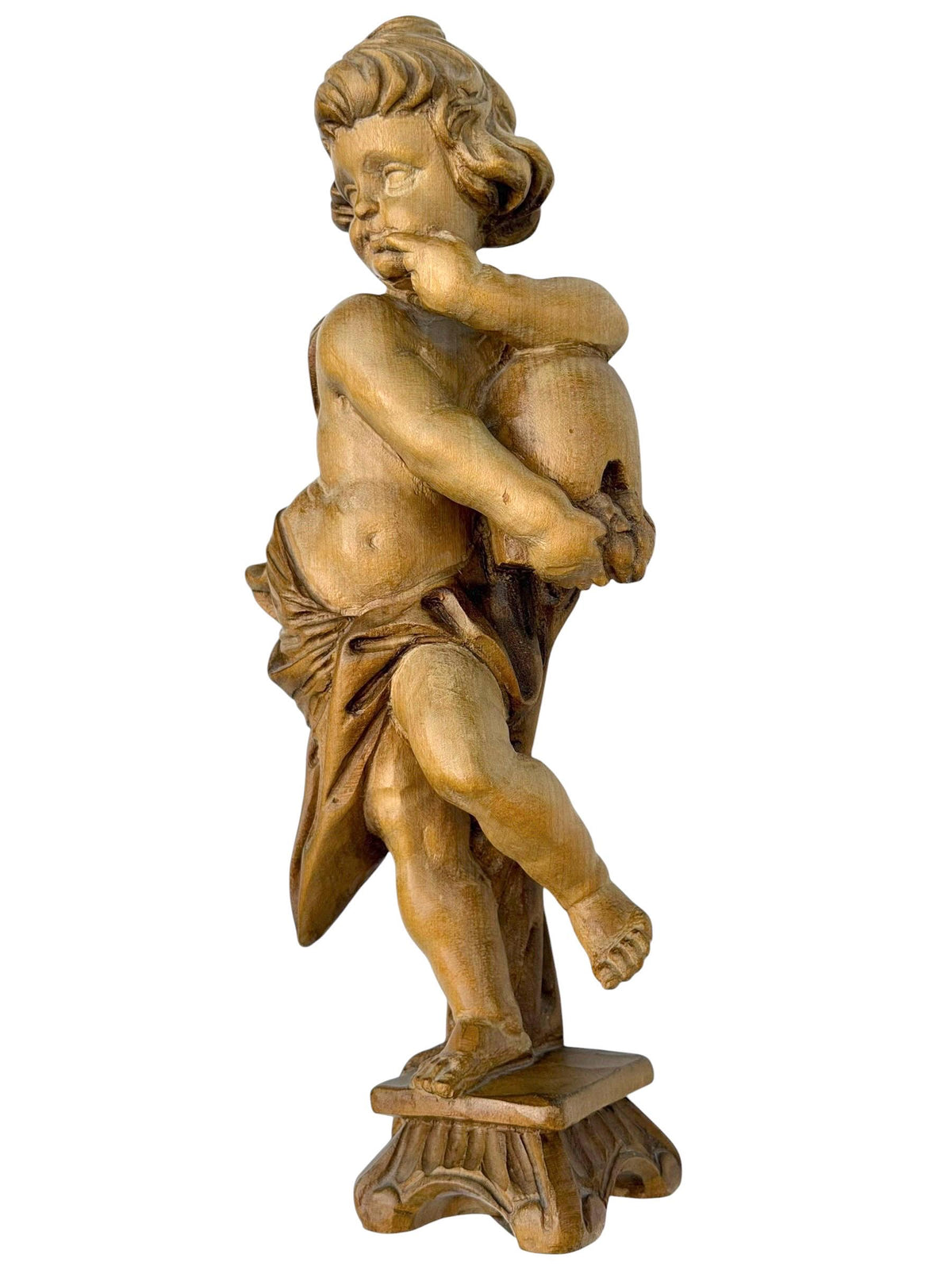 19 th bavarian Putto figure antique lovely handcarved wood angel