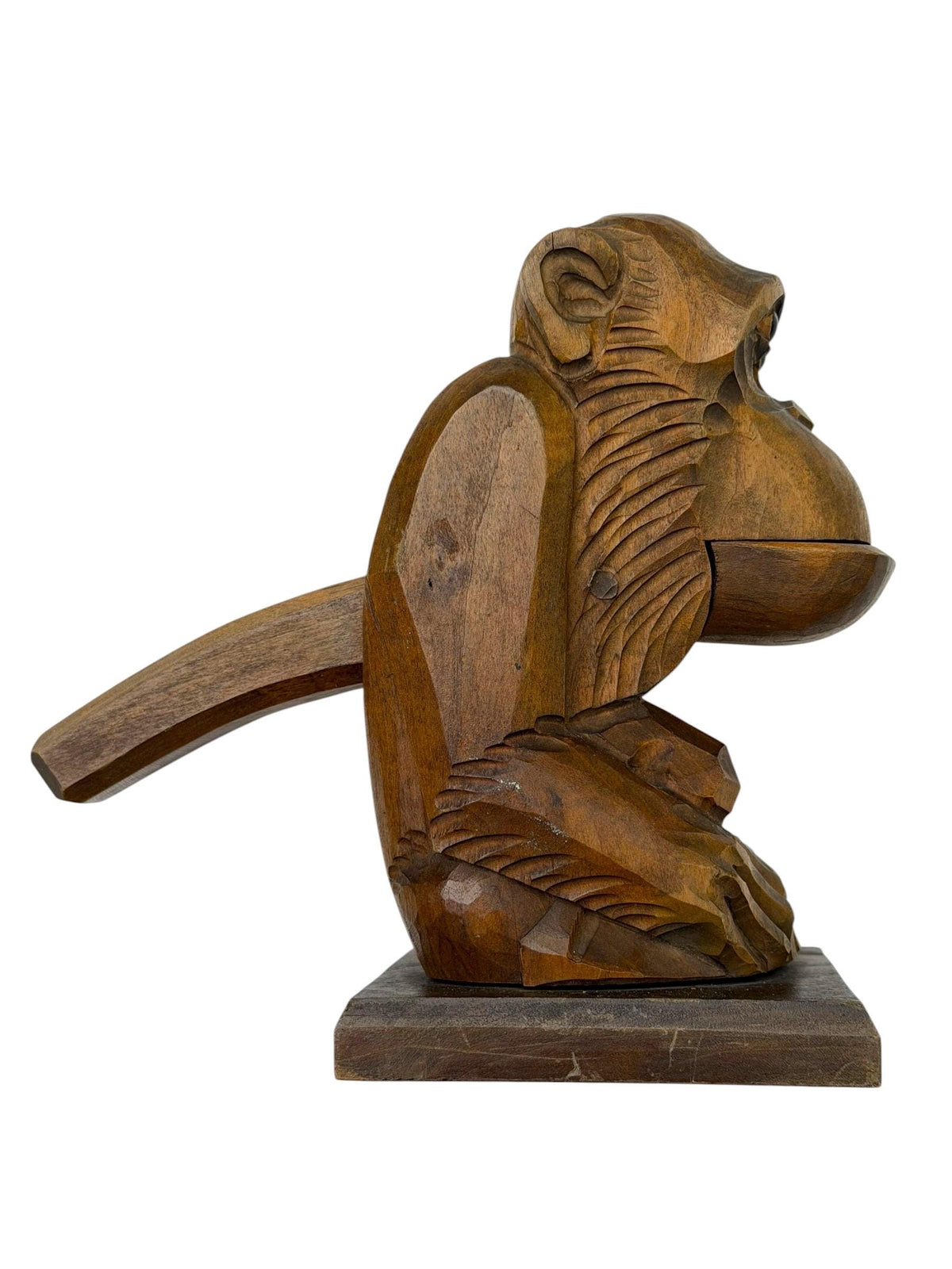 Art deco cubist nutcracker monkey wood glass eyes 1920 antique cubism ape