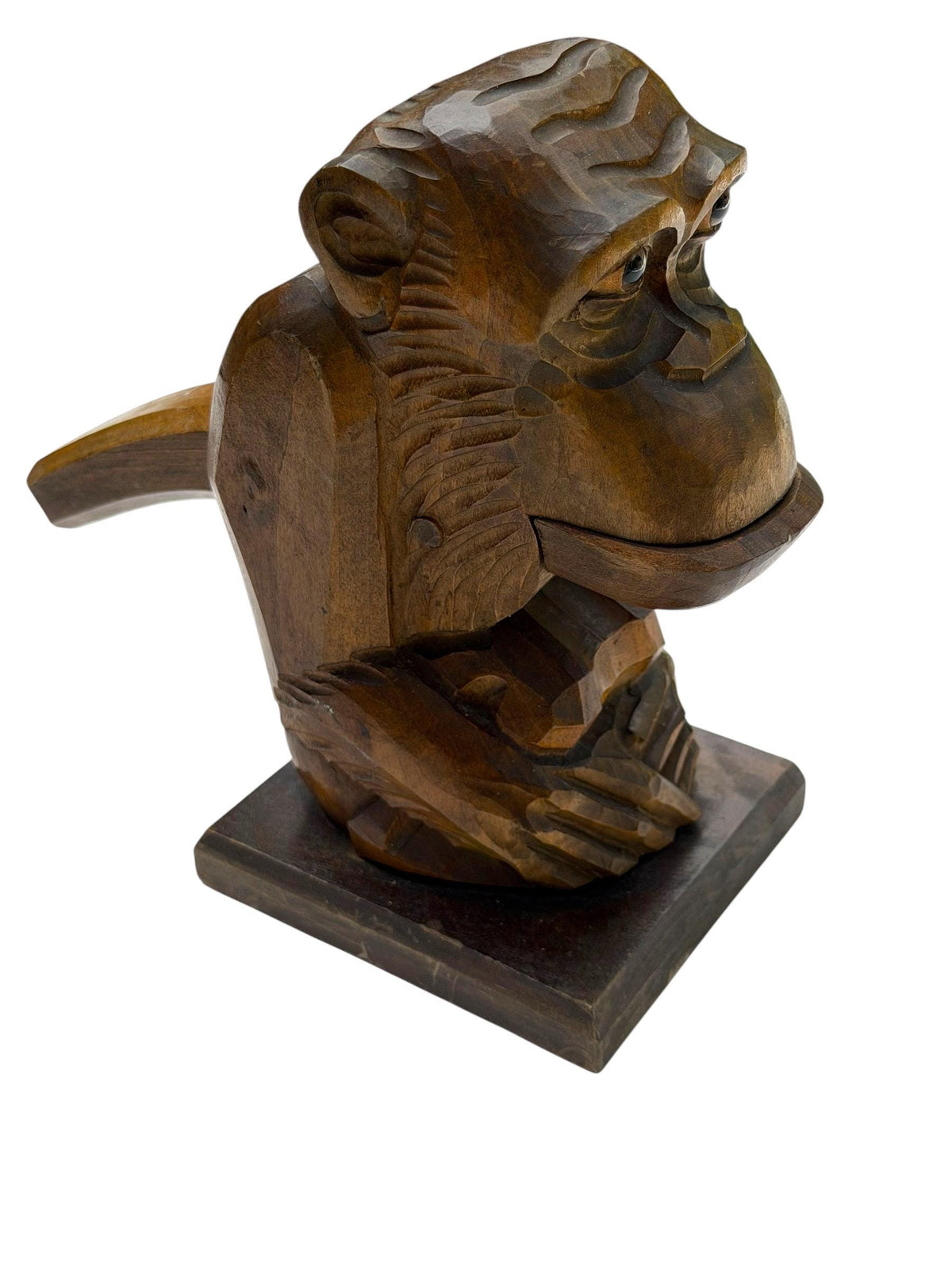 Art deco cubist nutcracker monkey wood glass eyes 1920 antique cubism ape