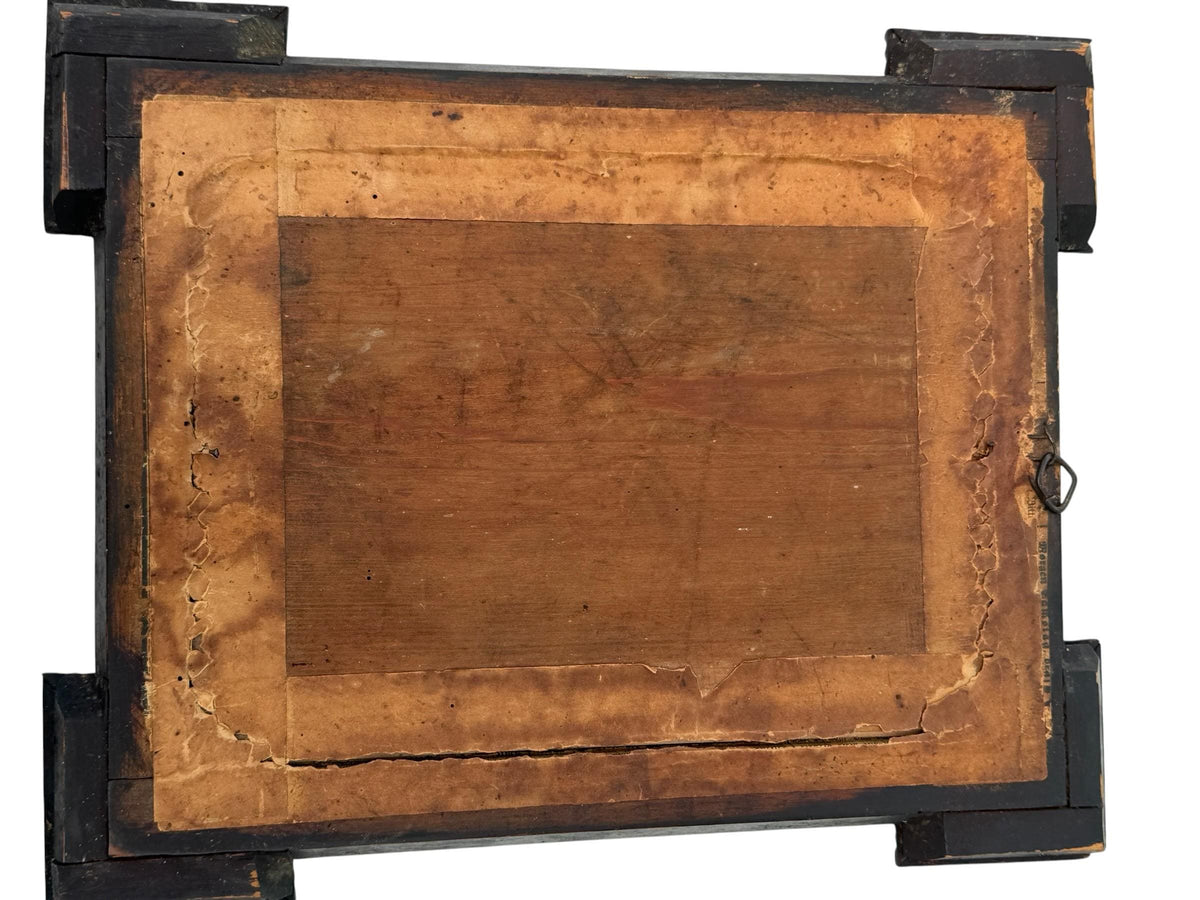 Antique Black Forest Carved Wood Frame with German Military Portrait c.1900 imperial period freiburg