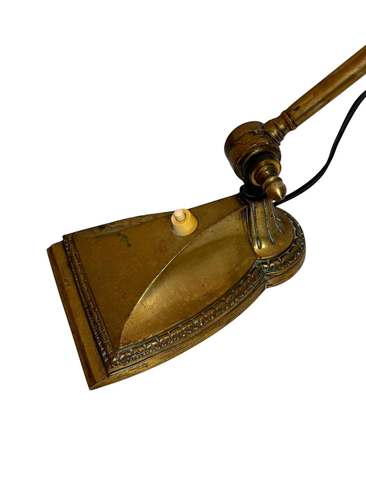 Antique French Brass bronze Adjustable Desk Lamp, Art Nouveau, circa 1900–1920 Notary banking