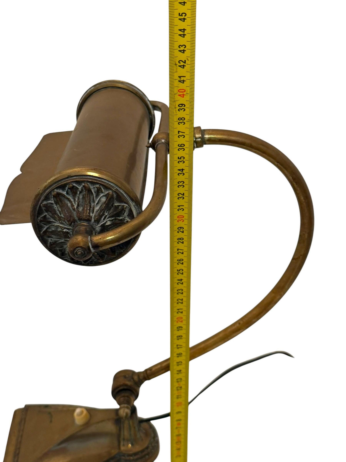 Antique French Brass bronze Adjustable Desk Lamp, Art Nouveau, circa 1900–1920 Notary banking