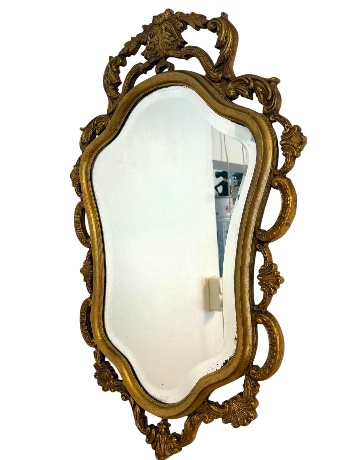 XL Art Nouveau period  Gold Gilt Antique Mirror, ca 1900-1920 furniture 74 cm