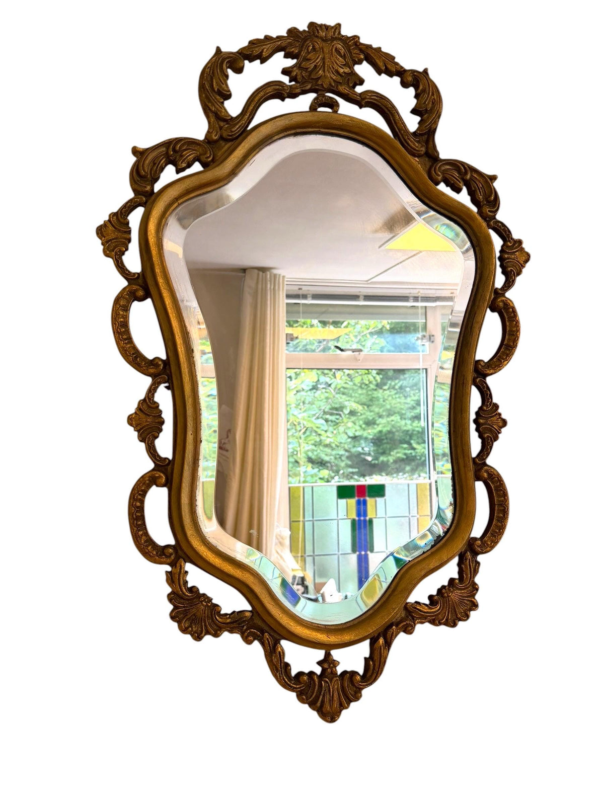 XL Art Nouveau period  Gold Gilt Antique Mirror, ca 1900-1920 furniture 74 cm