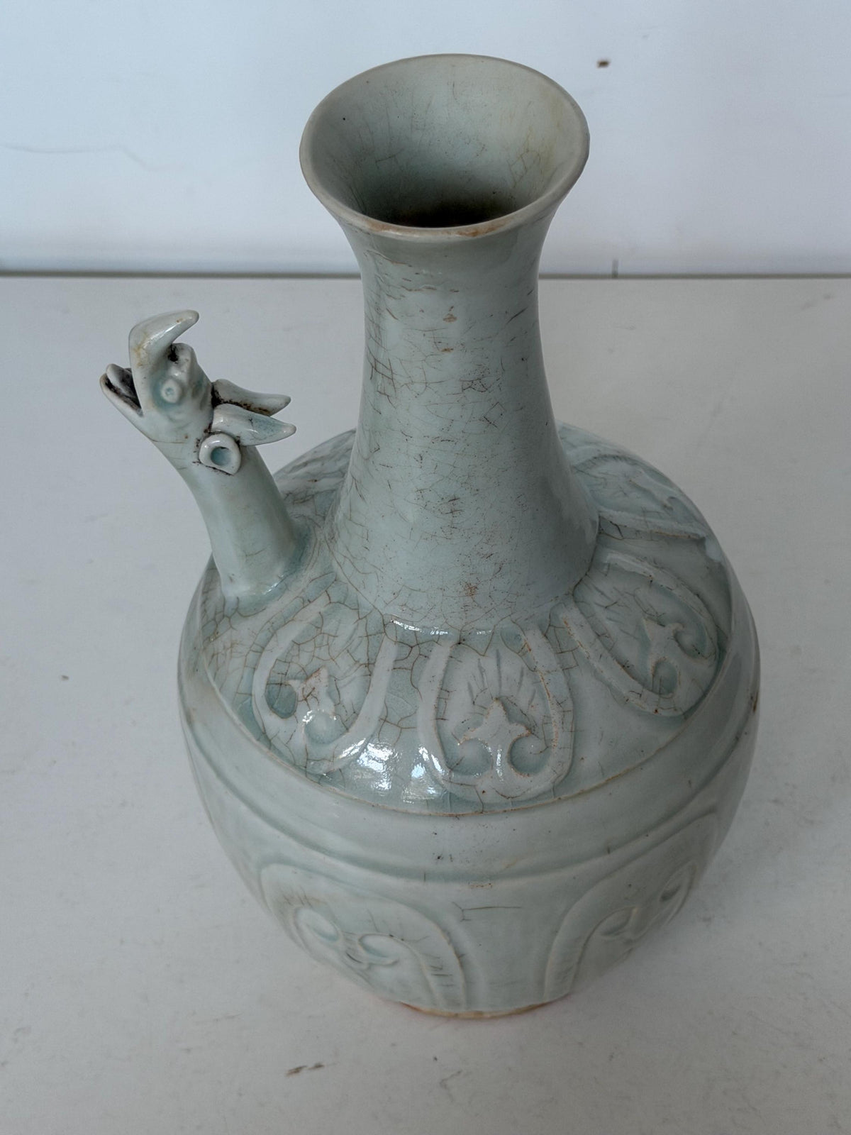Pair of Chinese Qingbai Celadon Ewer Qing Dynasty Republic Period