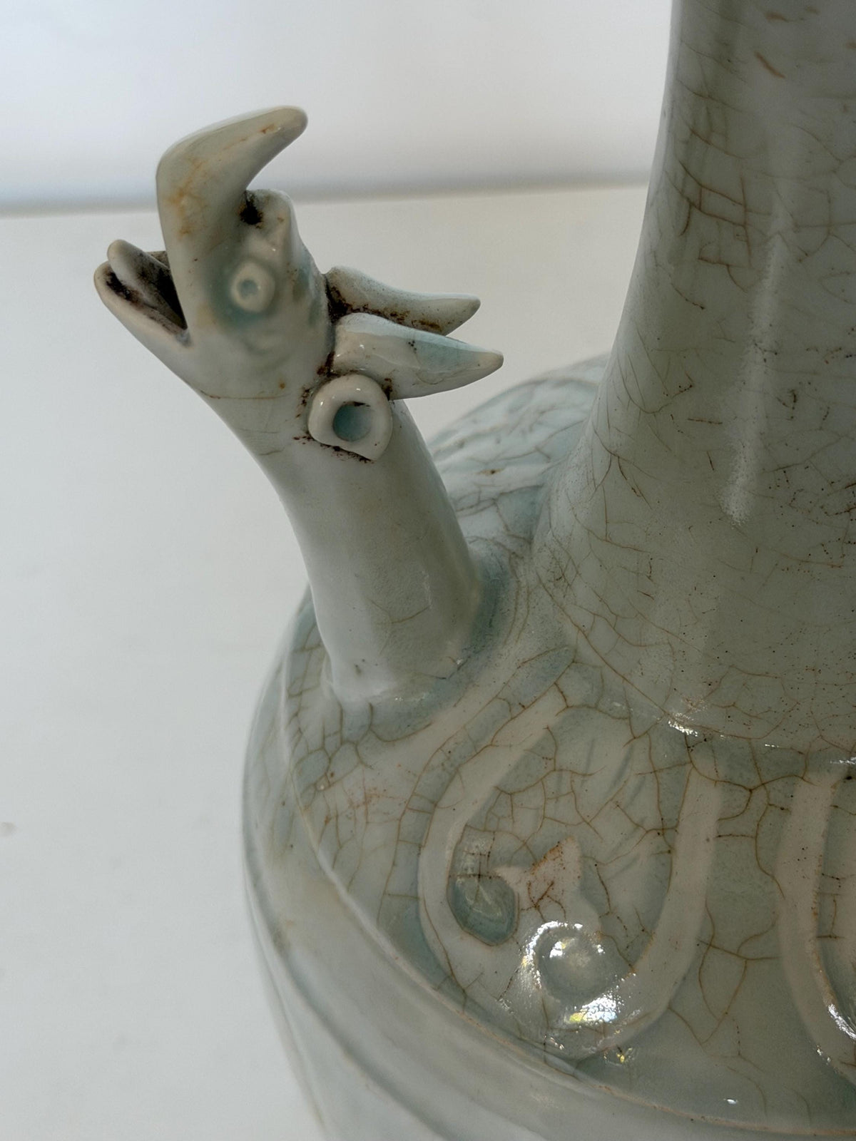 Pair of Chinese Qingbai Celadon Ewer Qing Dynasty Republic Period