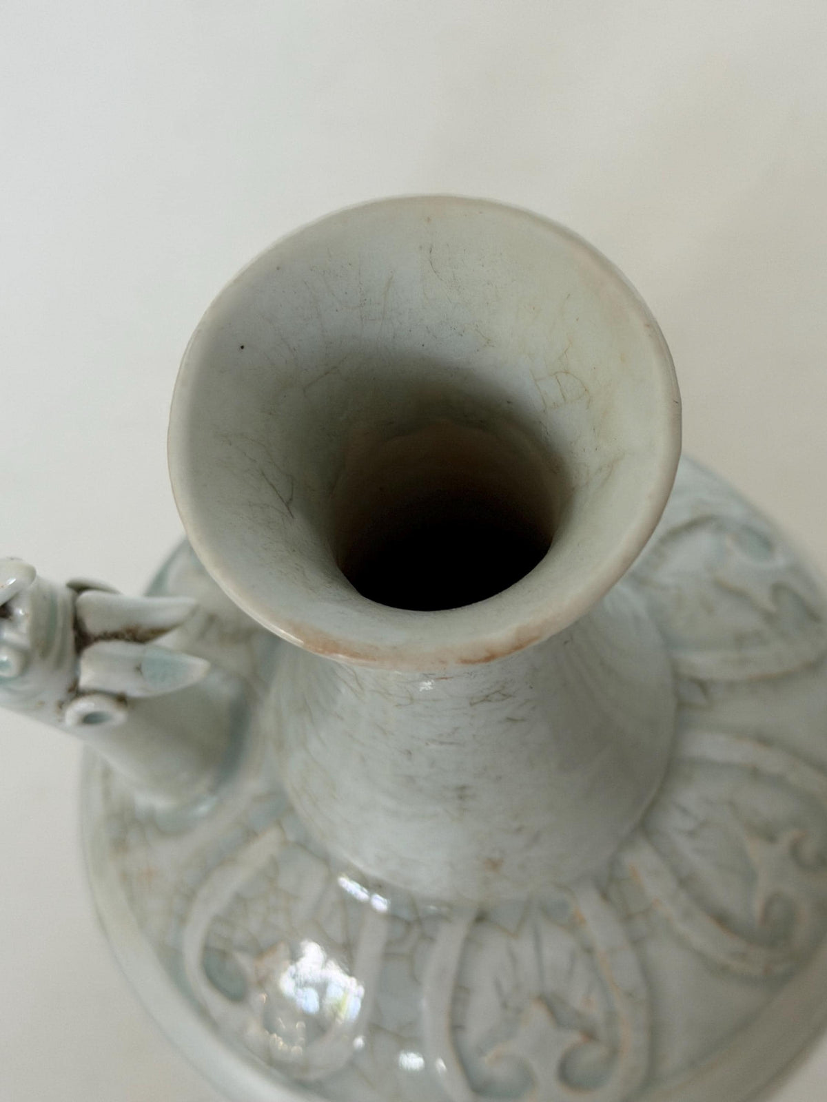 Pair of Chinese Qingbai Celadon Ewer Qing Dynasty Republic Period