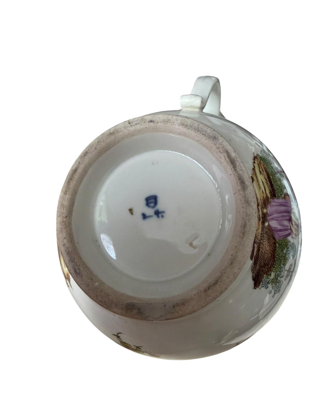 18th Century rare Vienna Porcelain Chamber Pot Alt Wien Hand Painted and Gilt pot, decorated with figures and flowers.