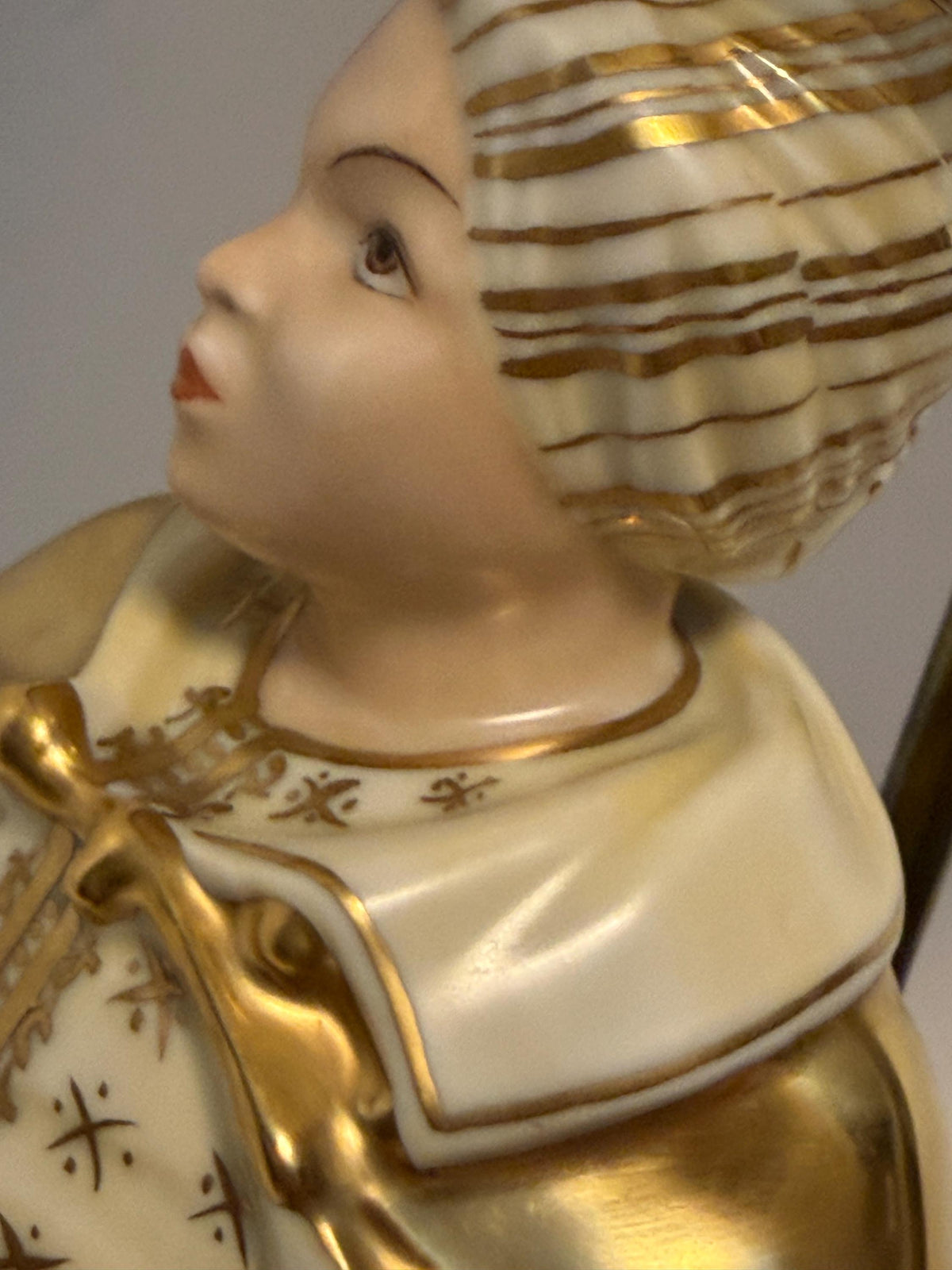 XL Herend Hungary Oriental Lady Porcelain Table Lamp 5767/C-1 with Original Silk Shade , large exclusive tablelamp
