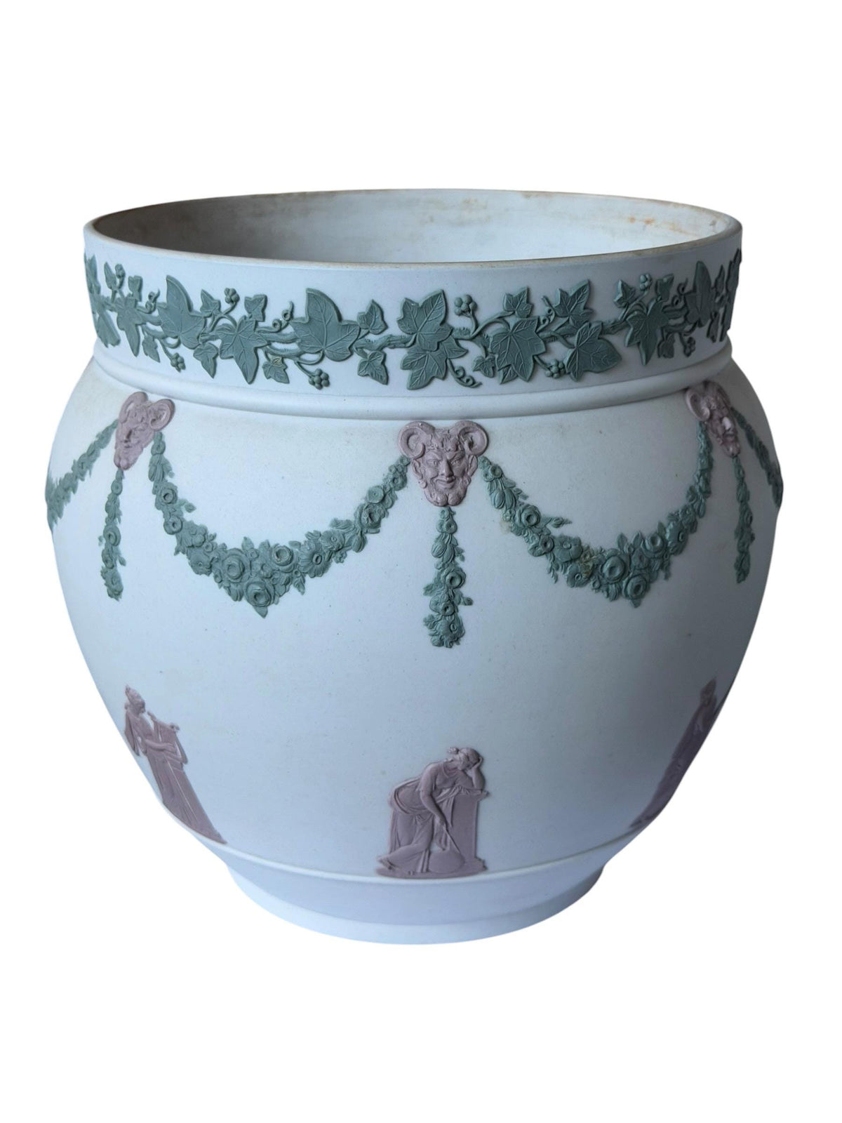 19th Century Wedgwood Large Tricolor Jasperware Jardinière Neoclassical Planter, rare exclusive, ca 1870