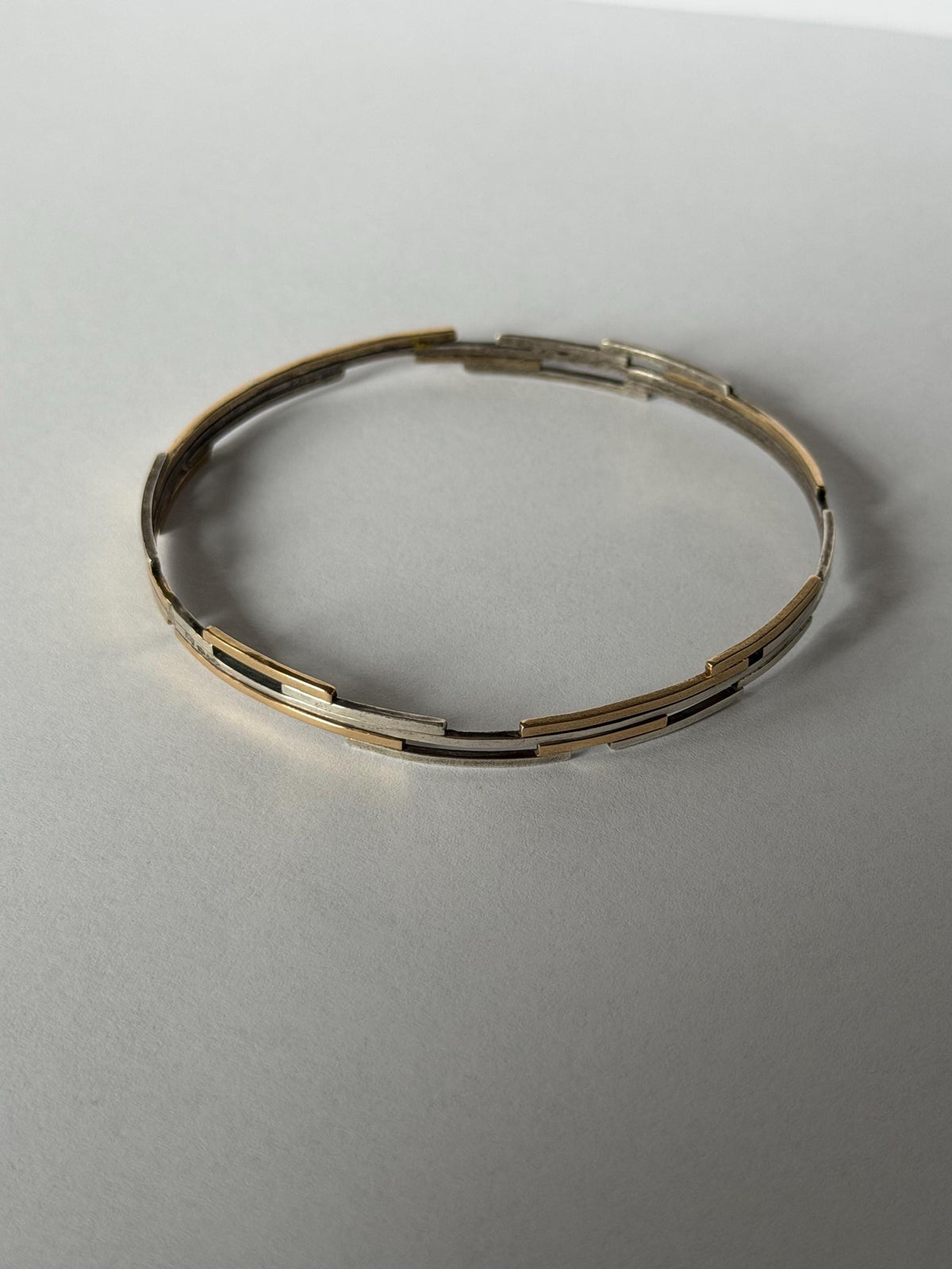 Willem Boers - Modernist Bracelet, Solid 14K Gold plus 835 solid silver, exceptional Dutch Designer Jewelry from the Netherlands schoonhoven