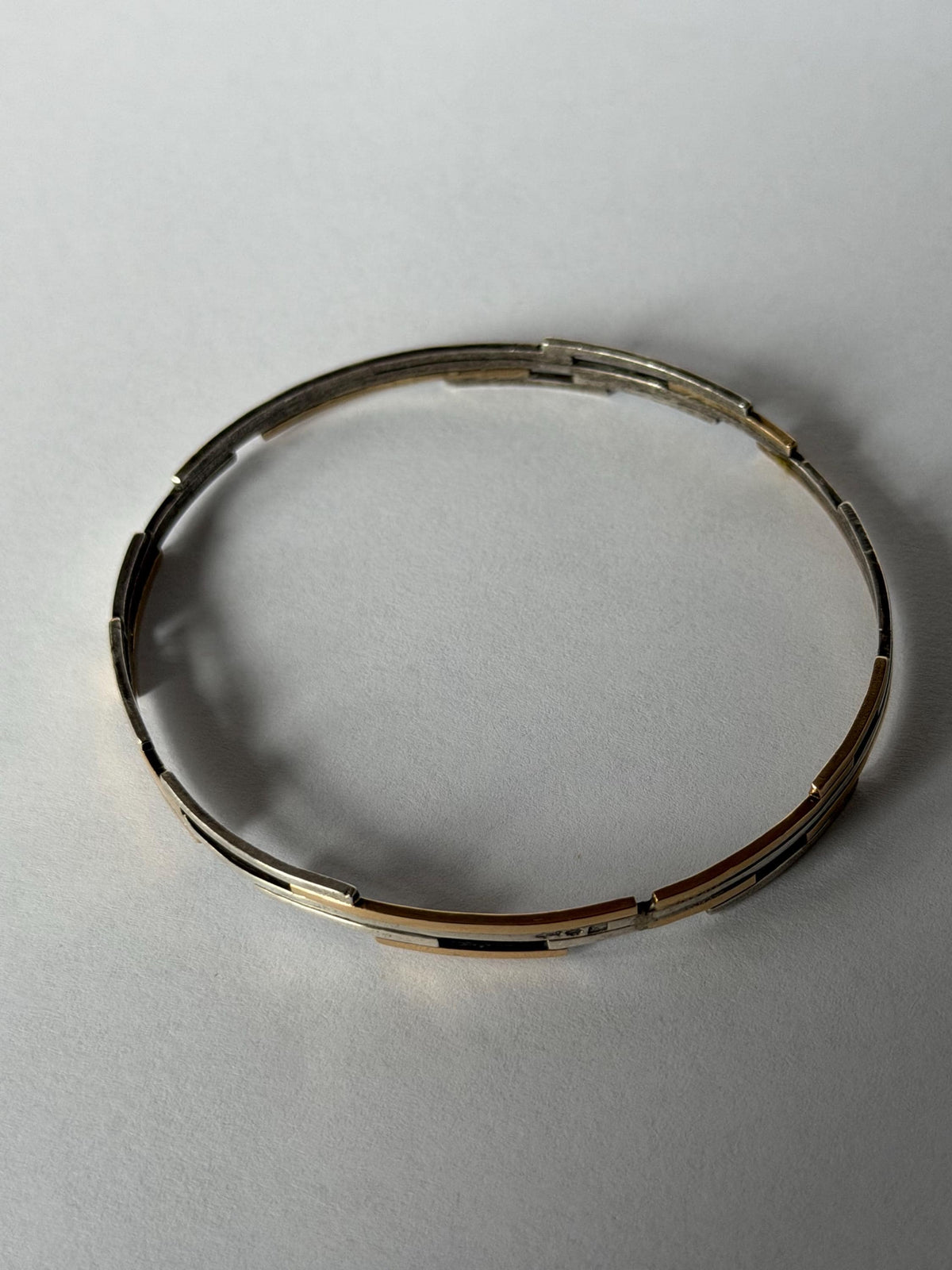 Willem Boers - Modernist Bracelet, Solid 14K Gold plus 835 solid silver, exceptional Dutch Designer Jewelry from the Netherlands schoonhoven