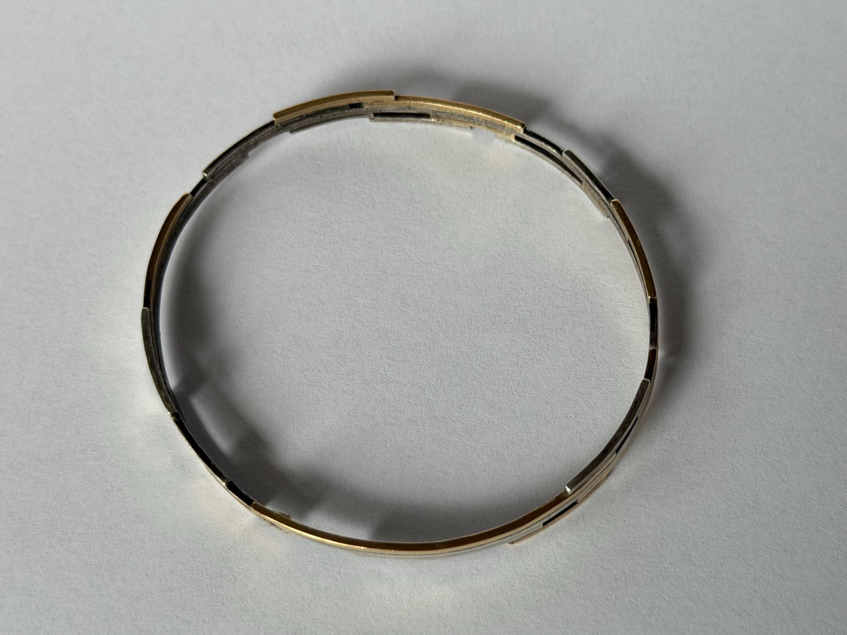 Willem Boers - Modernist Bracelet, Solid 14K Gold plus 835 solid silver, exceptional Dutch Designer Jewelry from the Netherlands schoonhoven