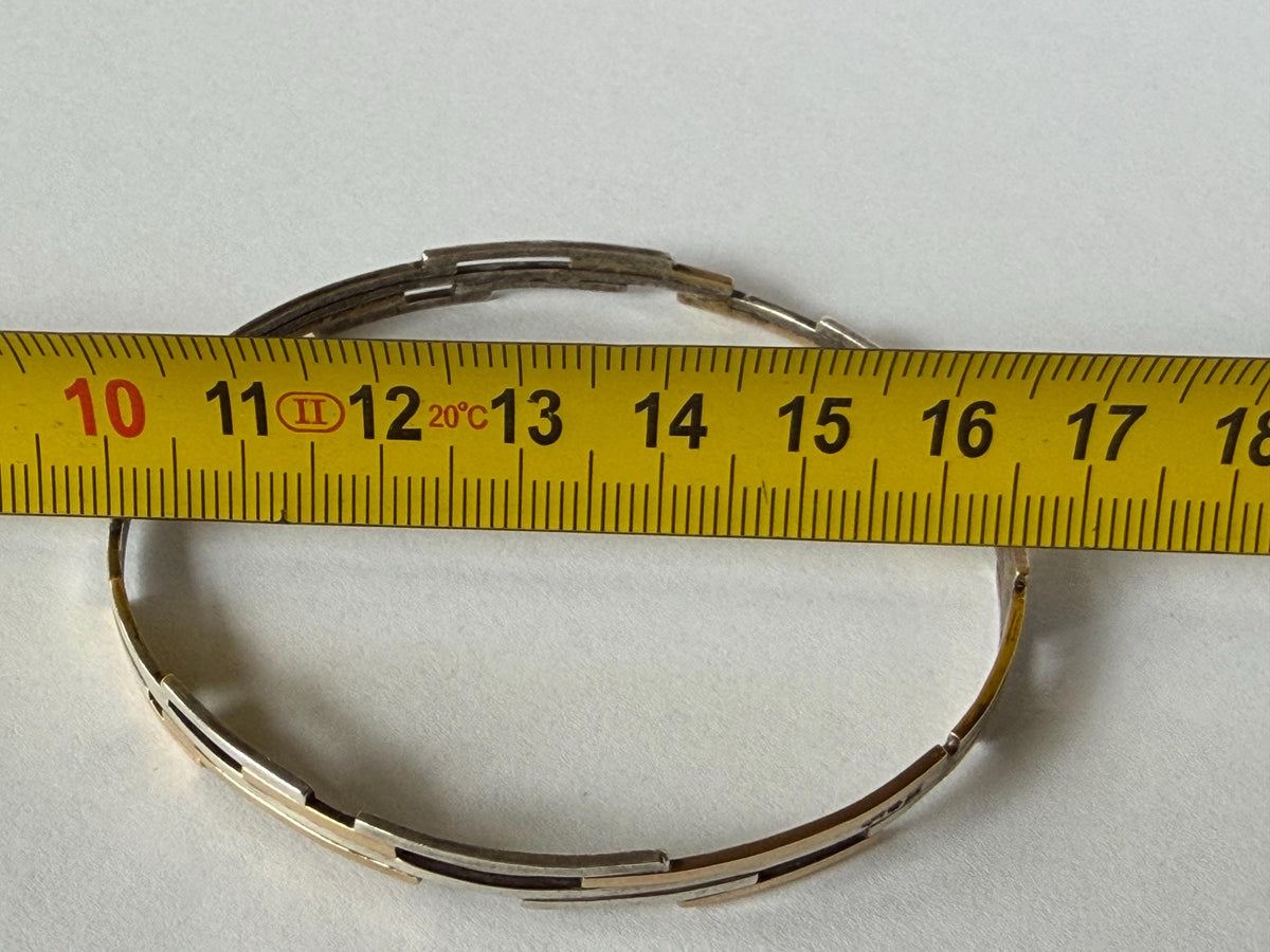 Willem Boers - Modernist Bracelet, Solid 14K Gold plus 835 solid silver, exceptional Dutch Designer Jewelry from the Netherlands schoonhoven