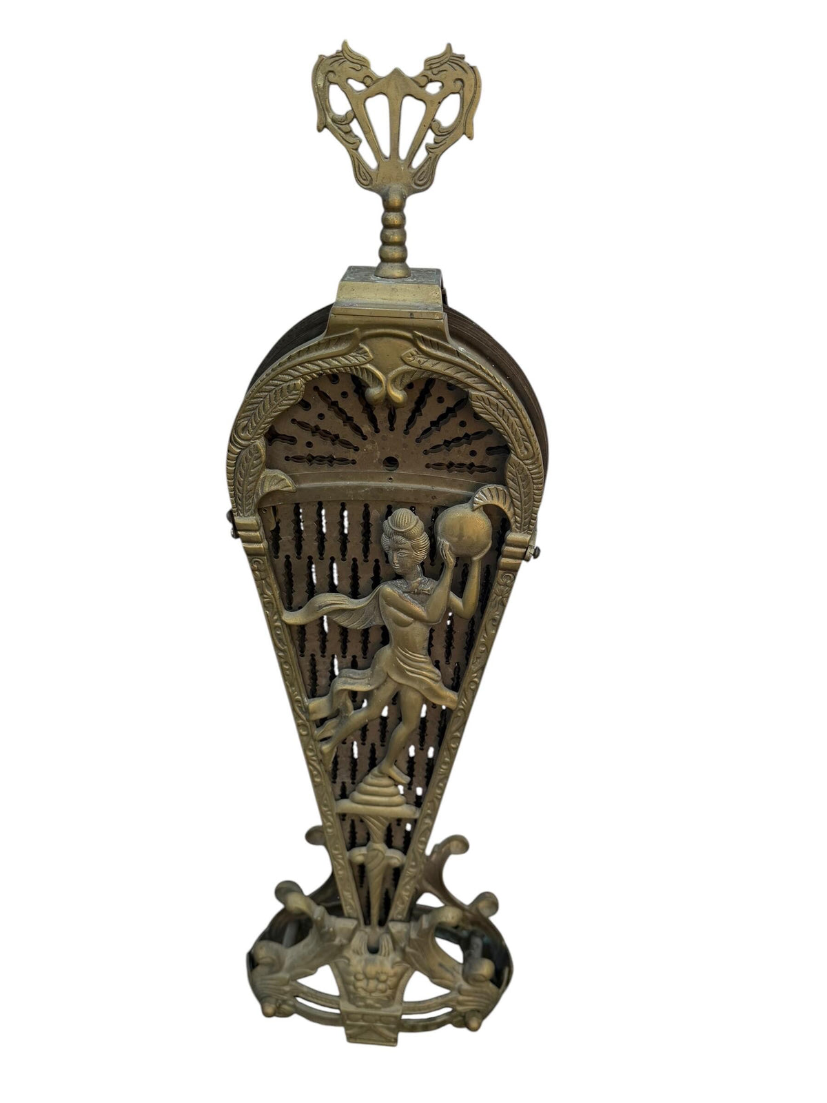 Antique Victorian Brass Peacock Fan Fireplace Screen, 19th Century, perfect pauwen fan scherm