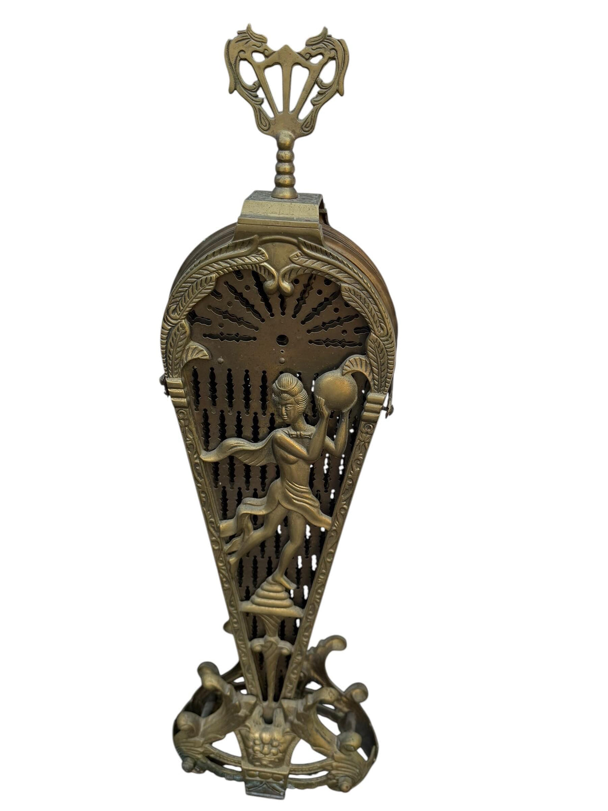 Antique Victorian Brass Peacock Fan Fireplace Screen, 19th Century, perfect pauwen fan scherm