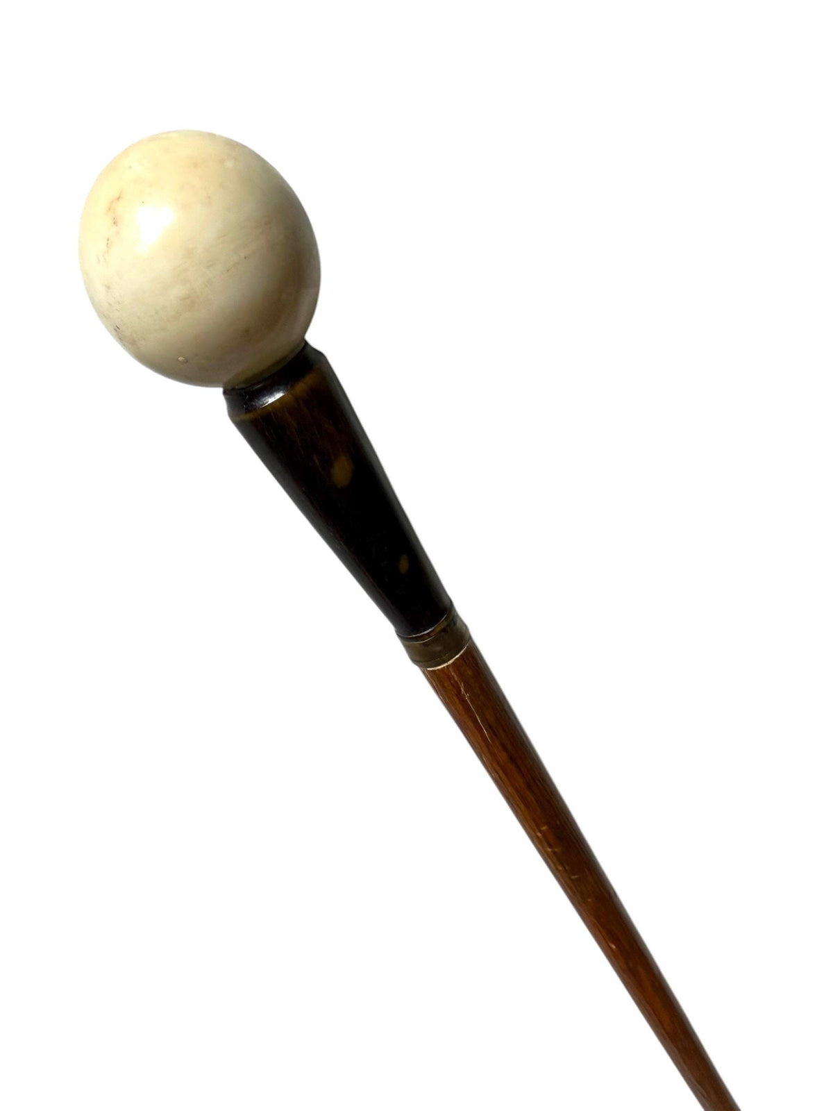 antique walking cane stick with cow , european collection, gentlemen's flannel stick. Wandelstok