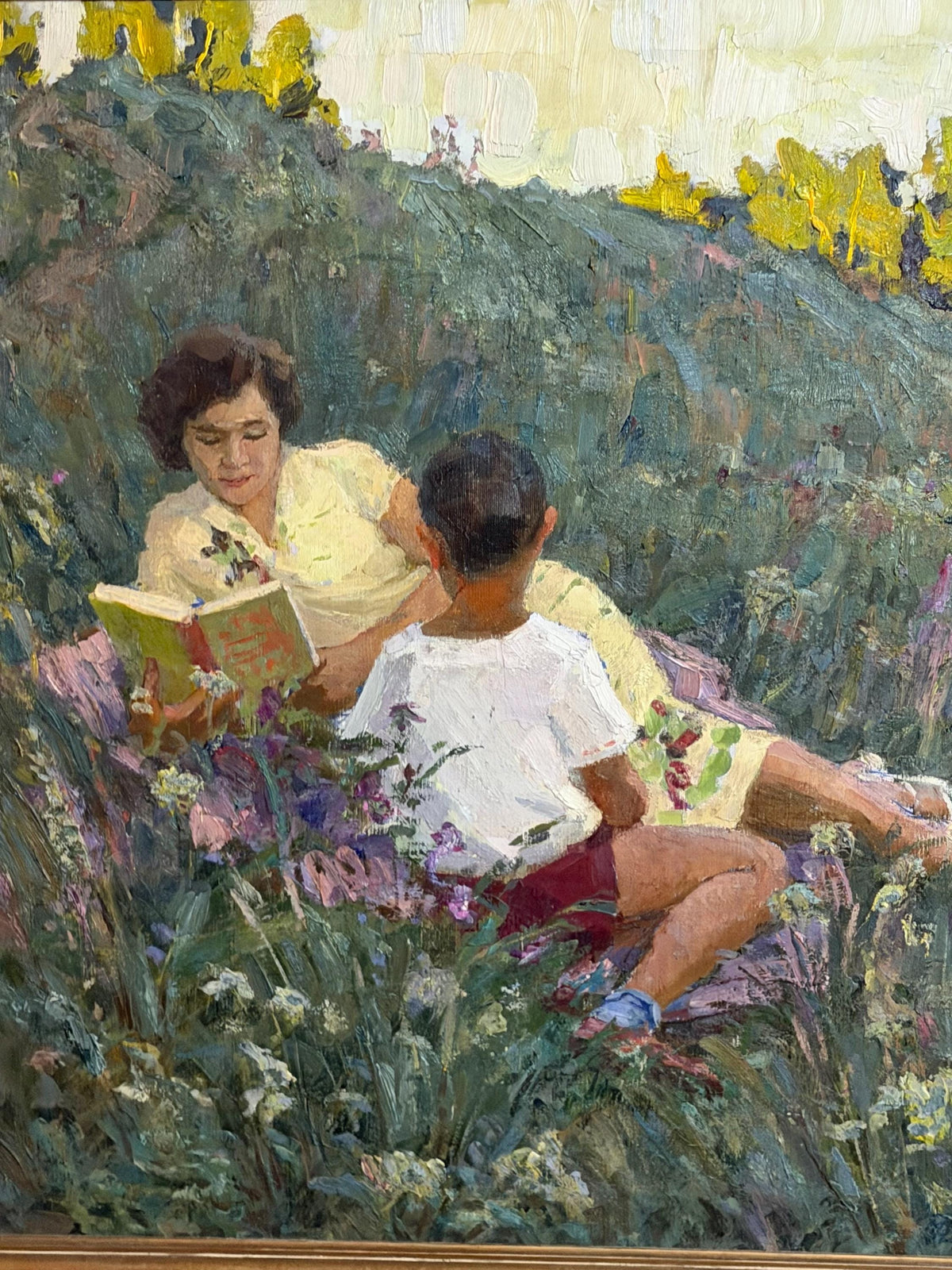 Gennadij Ivanovic Duchanov (1922–2009) – X Large oil painting. “Warm Evening”  - Soviet Realist Impressionist, 87 x 75 cm