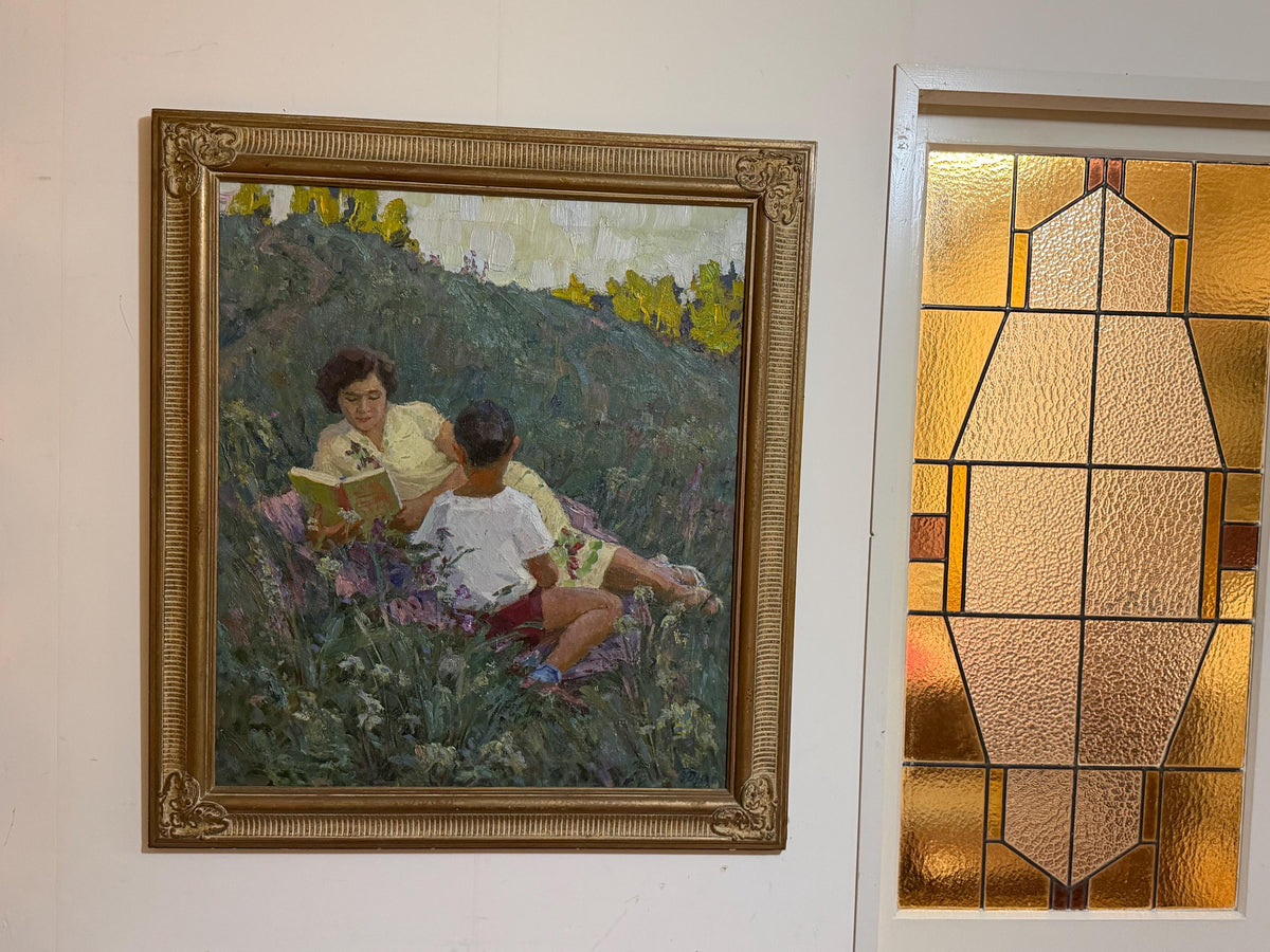 Gennadij Ivanovic Duchanov (1922–2009) – X Large oil painting. “Warm Evening”  - Soviet Realist Impressionist, 87 x 75 cm