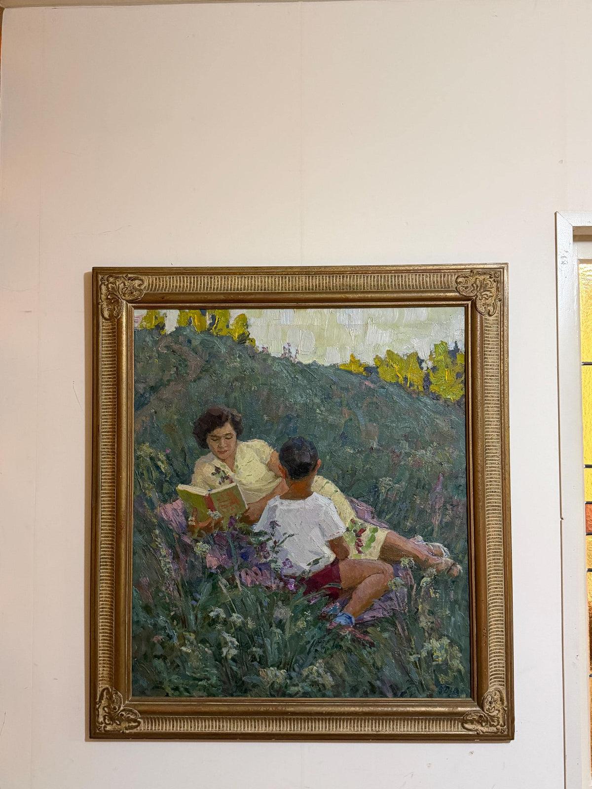 Gennadij Ivanovic Duchanov (1922–2009) – X Large oil painting. “Warm Evening”  - Soviet Realist Impressionist, 87 x 75 cm