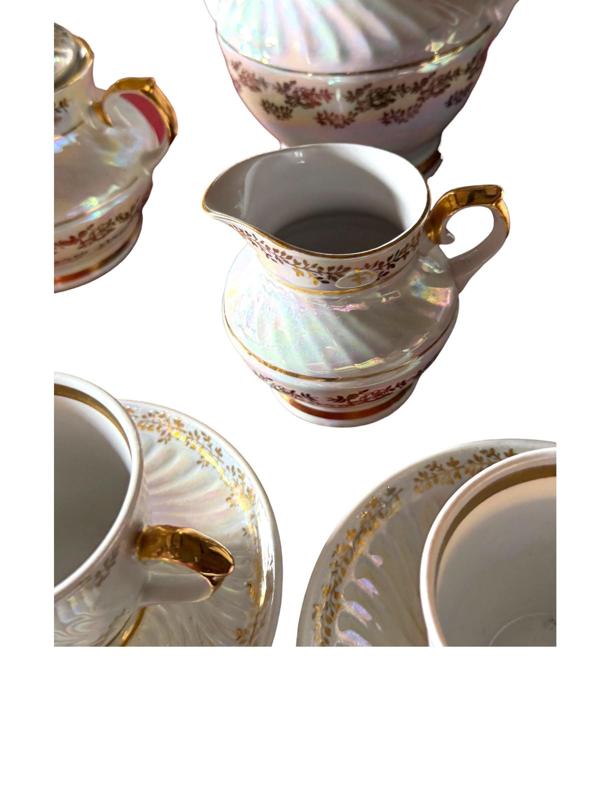 1910 - 1920s,  East Germany, Late Jugendstil Early Art Deco Iridescent Porcelain Tea Coffee Set – 36 Piece complete ddr antique service