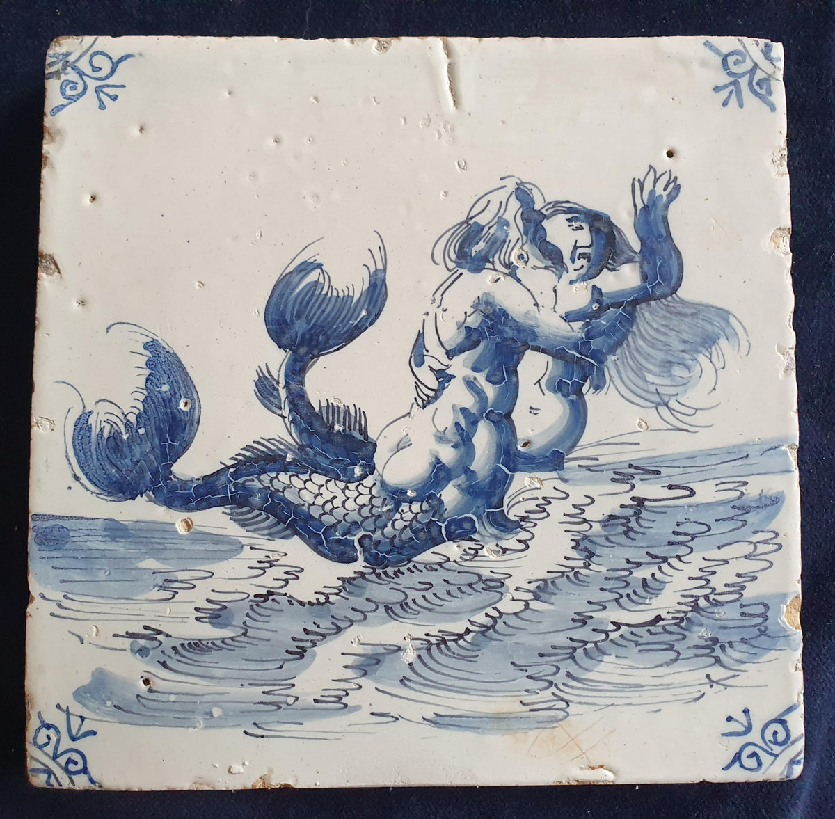 Delft tile was produced around 1660 in the Dutch city of Harlingen. around 1660 mythicaltile