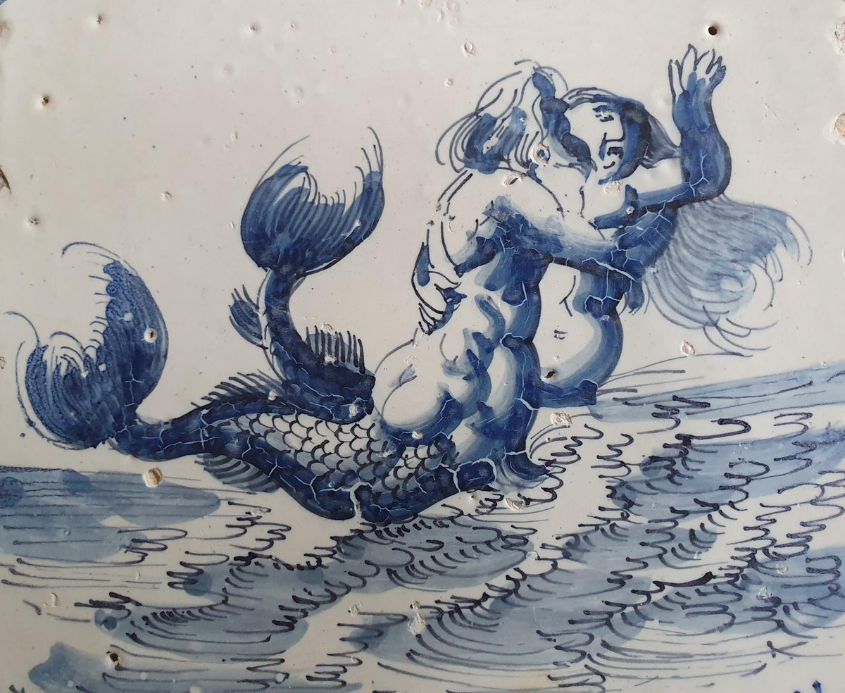 Delft tile was produced around 1660 in the Dutch city of Harlingen. around 1660 mythicaltile