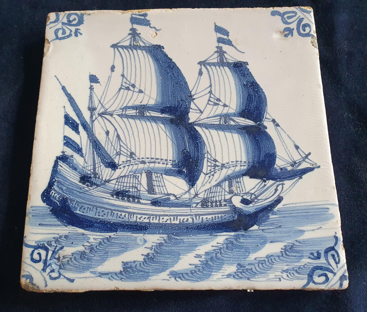 Delft tile was produced around 1660 in the Dutch city of Harlingen. around 1660 shiptile