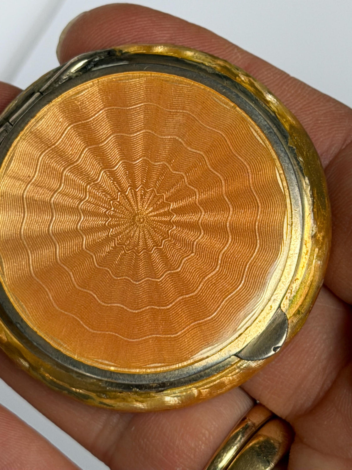 Vintage Art Deco Guilloché Enamel Compact - germany – 1920s - 5 cm