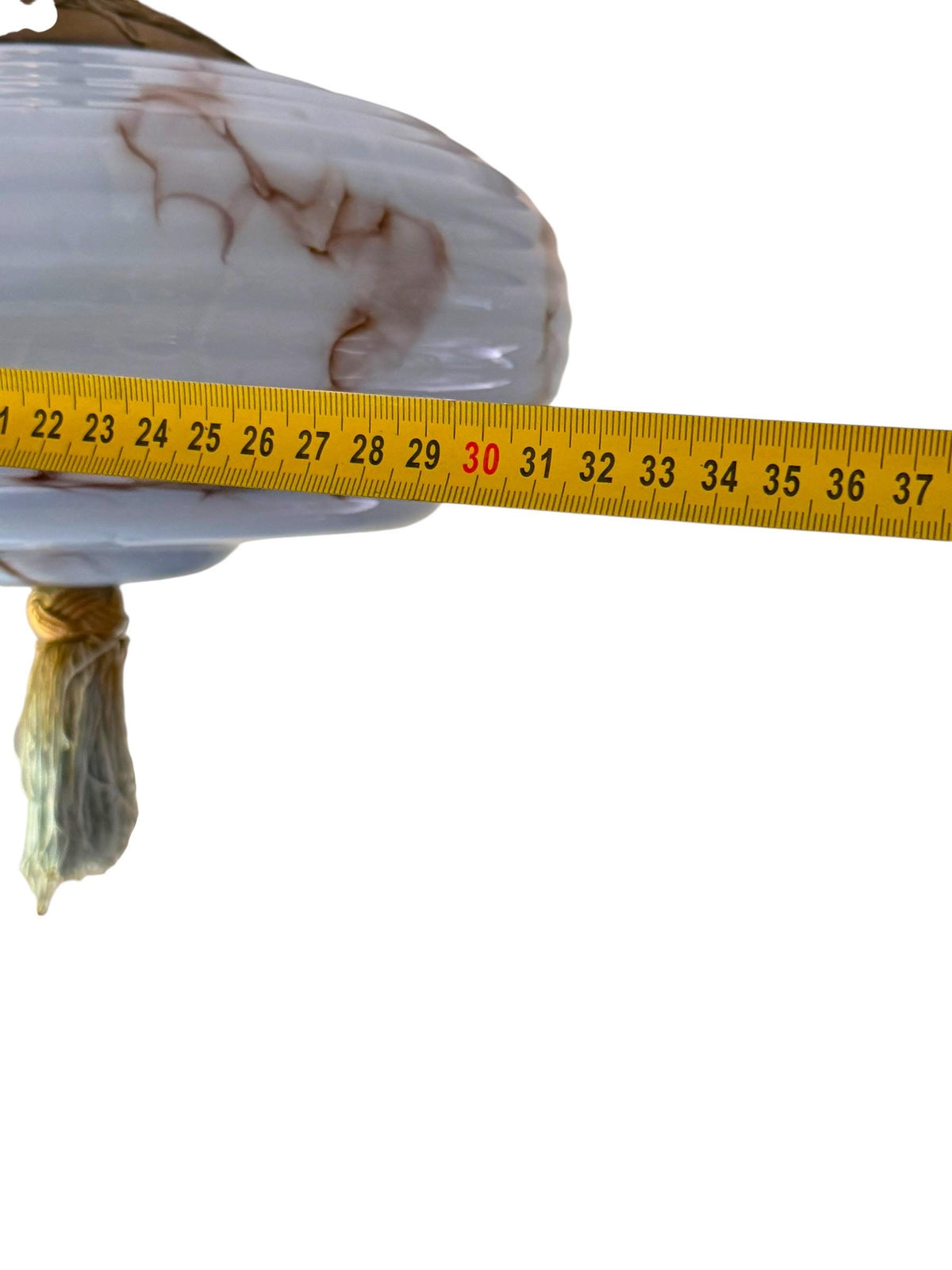 Art deco pastel baby blue charleston ceiling Lamp with Opaline Glass, , c. 1920s  Ceiling lamp hanging , rod