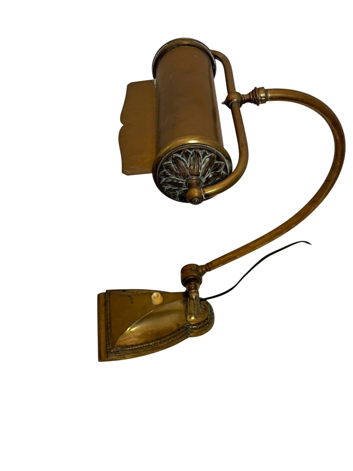 Antique French Brass bronze Adjustable Desk Lamp, Art Nouveau, circa 1900–1920 Notary banking