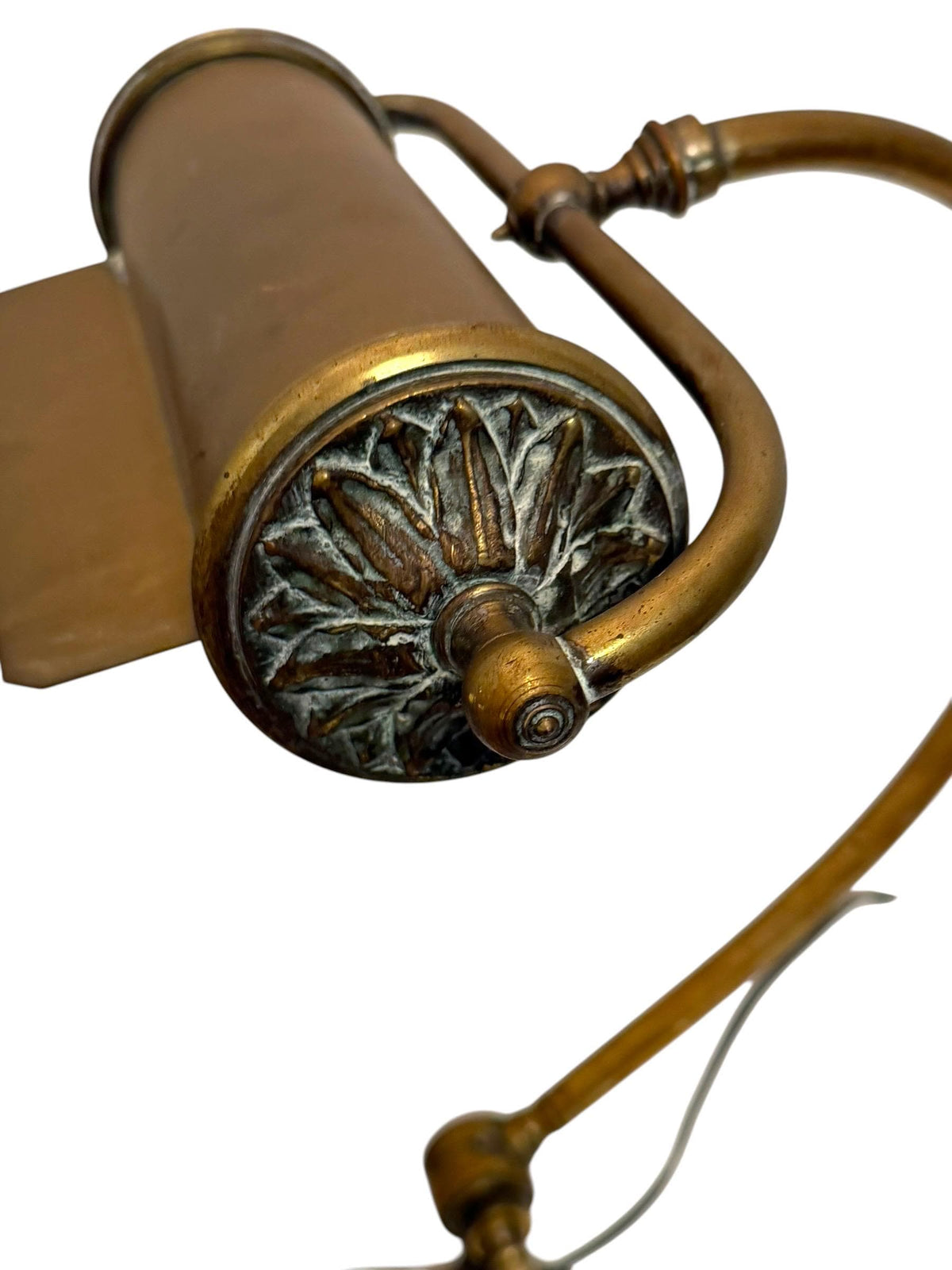 Antique French Brass bronze Adjustable Desk Lamp, Art Nouveau, circa 1900–1920 Notary banking