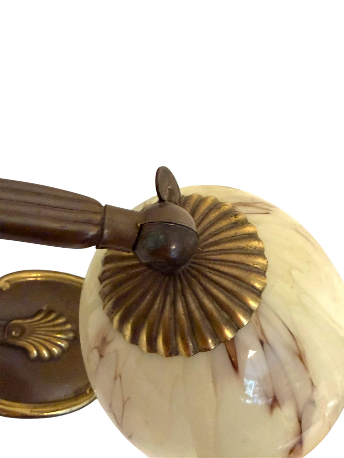 Set of deco  brass Bedside Lamps, 1930s opalin Glass Table Lamp ausema lights antique pair