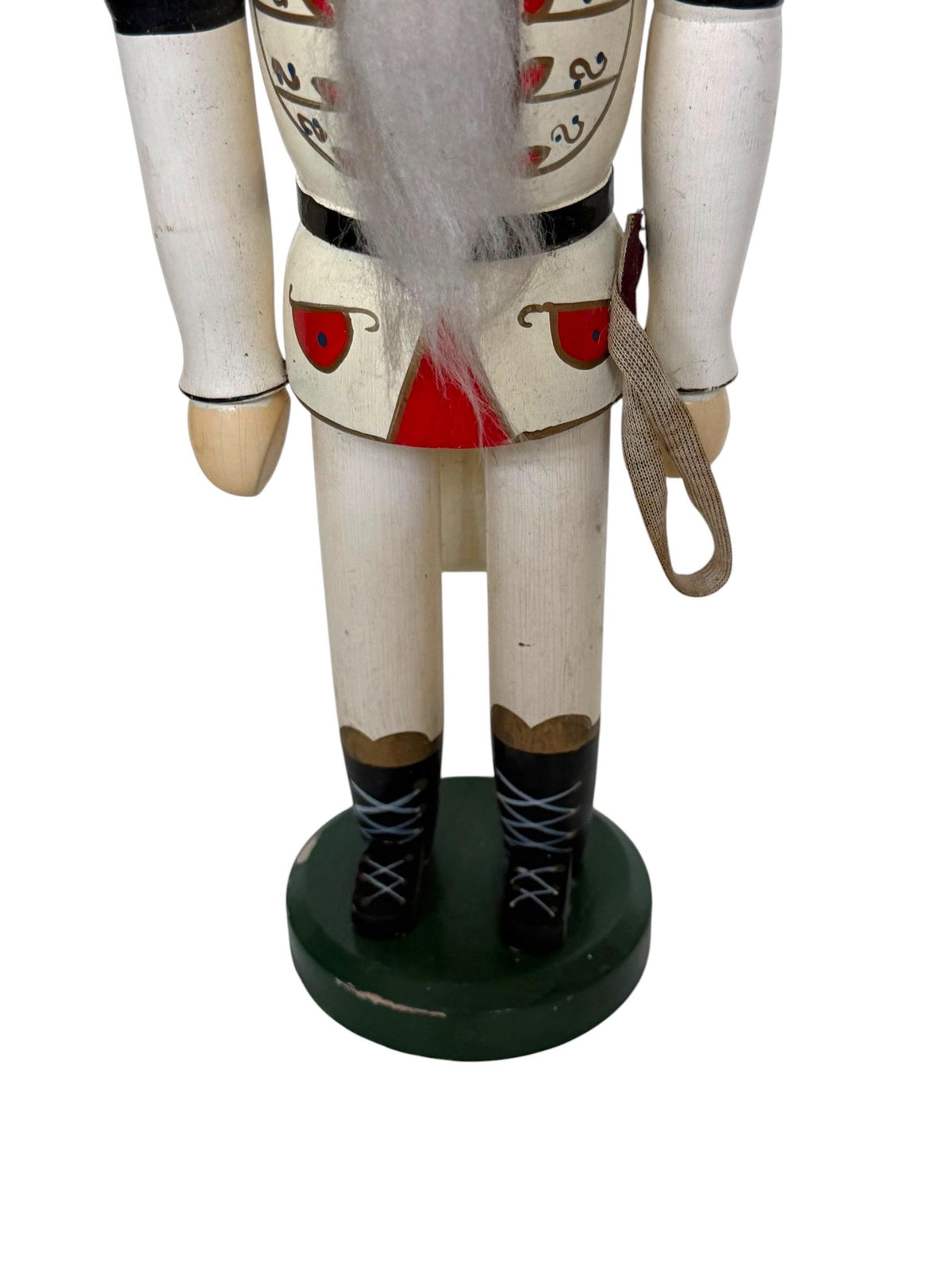 Antique Erzgebirge Wood Nutcracker, Hand-Painted Christmas Decor (34cm, 1920s)