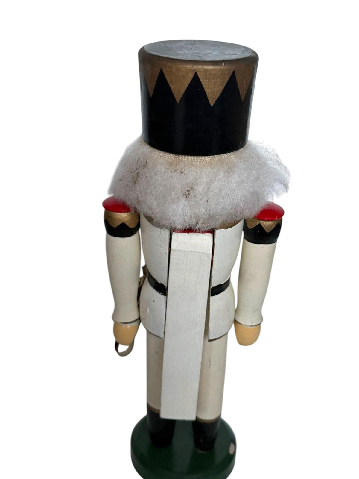 Antique Erzgebirge Wood Nutcracker, Hand-Painted Christmas Decor (34cm, 1920s)