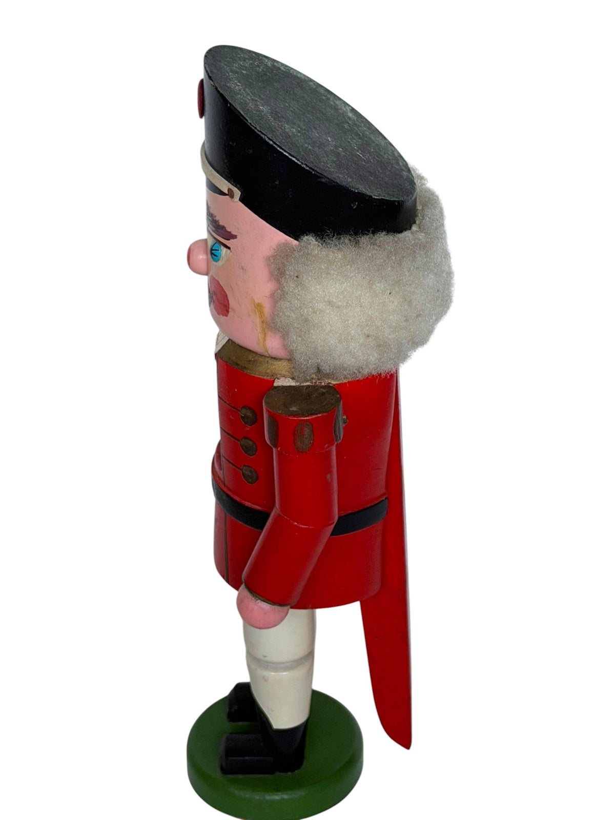 Antique Erzgebirge Wood Nutcracker, Hand-Painted Christmas Decor (31 cm, 1920s)