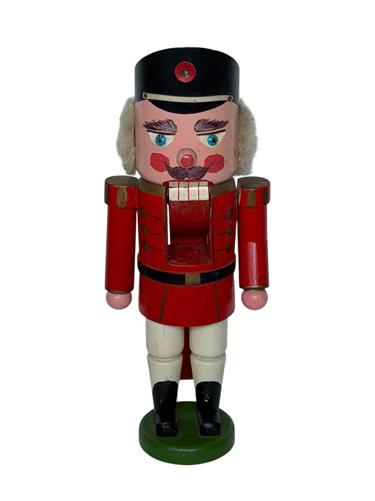 Antique Erzgebirge Wood Nutcracker, Hand-Painted Christmas Decor (31 cm, 1920s)