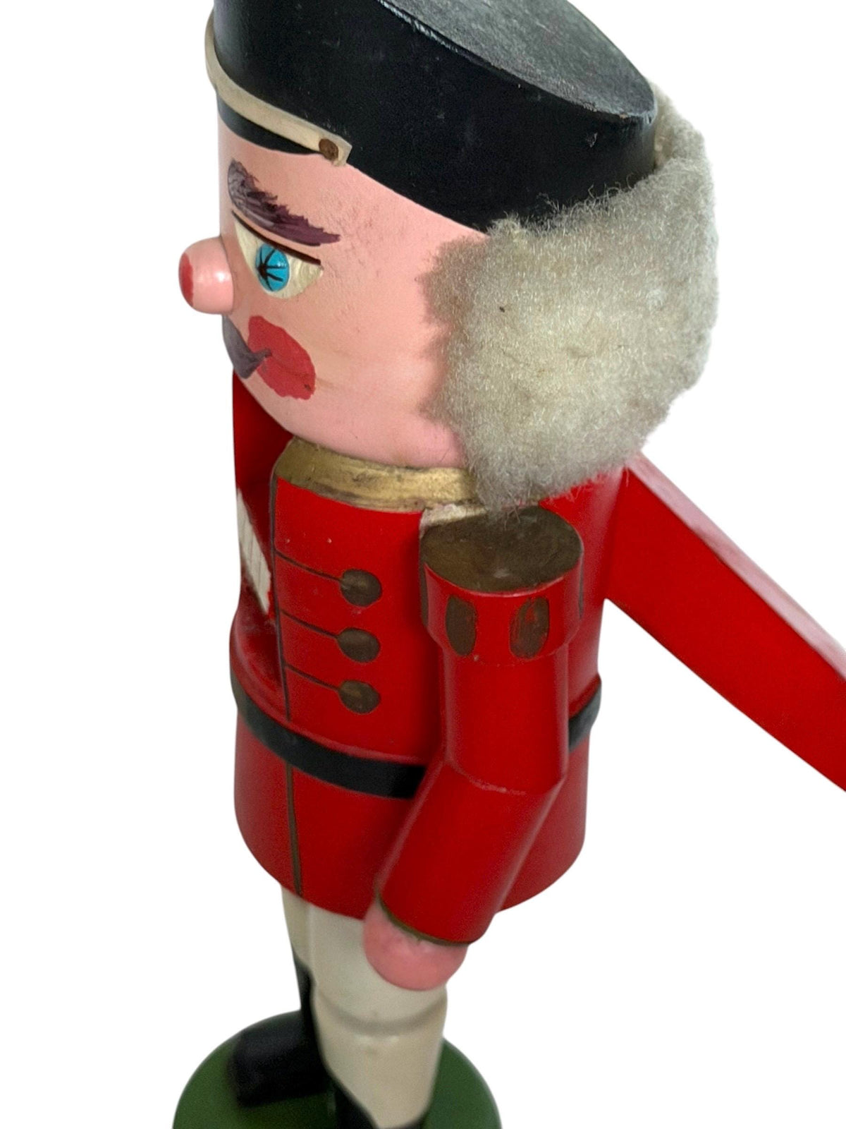 Antique Erzgebirge Wood Nutcracker, Hand-Painted Christmas Decor (31 cm, 1920s)
