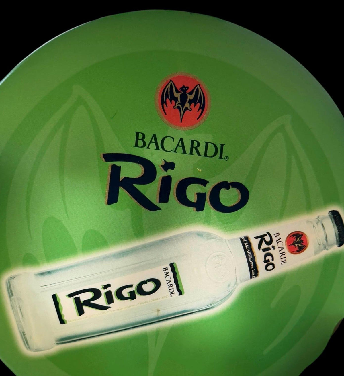 Vintage Bacardi Rigo Advertising Wall Light 57 cm – Bar Sign Lamp 1990s–2000s Lichtreclame light commercial - gameroom lamp