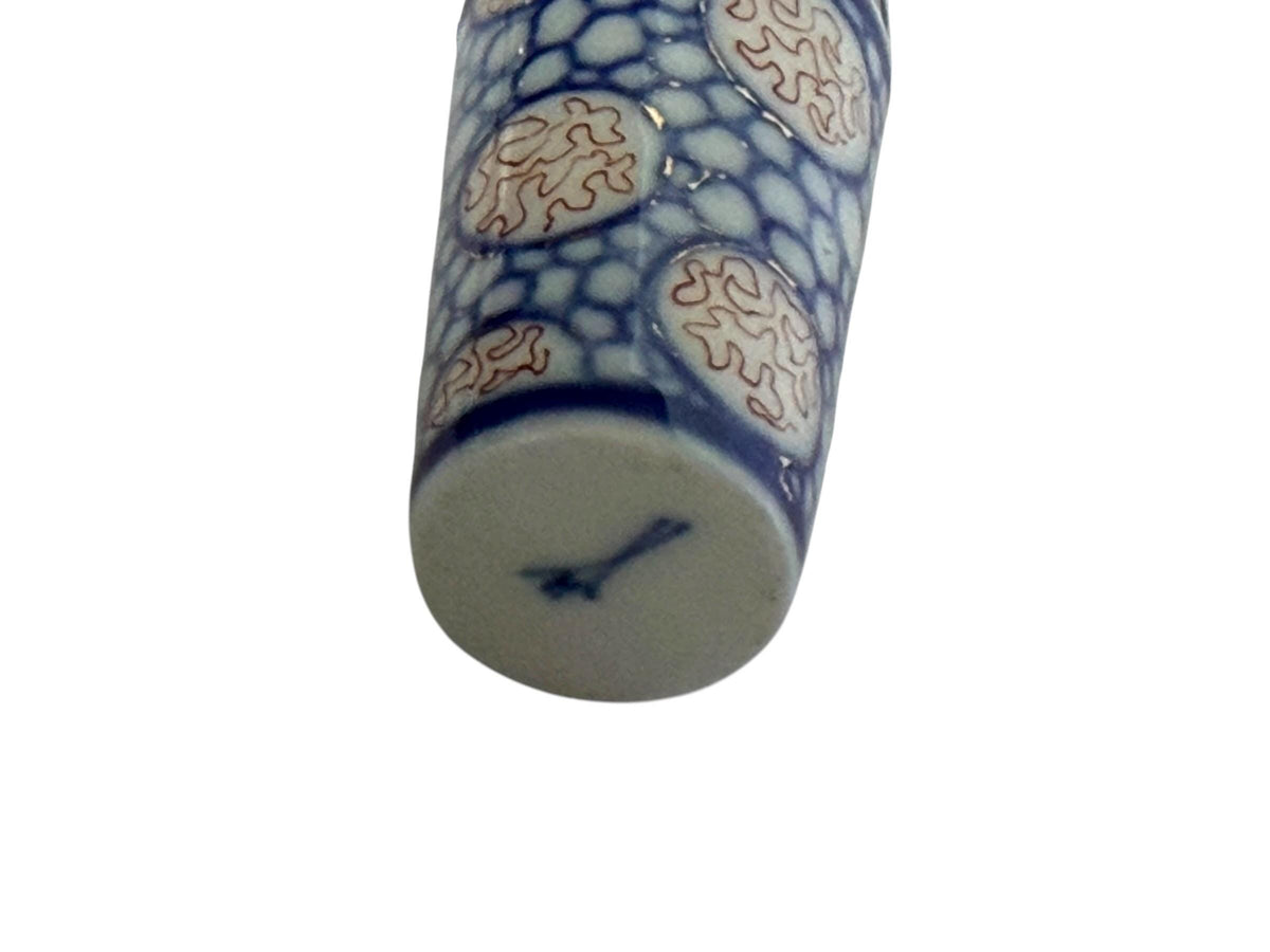 19th Century Meissen Porcelain Scent Bottle with Hallmarked Silver Mount, antique 1850-1875