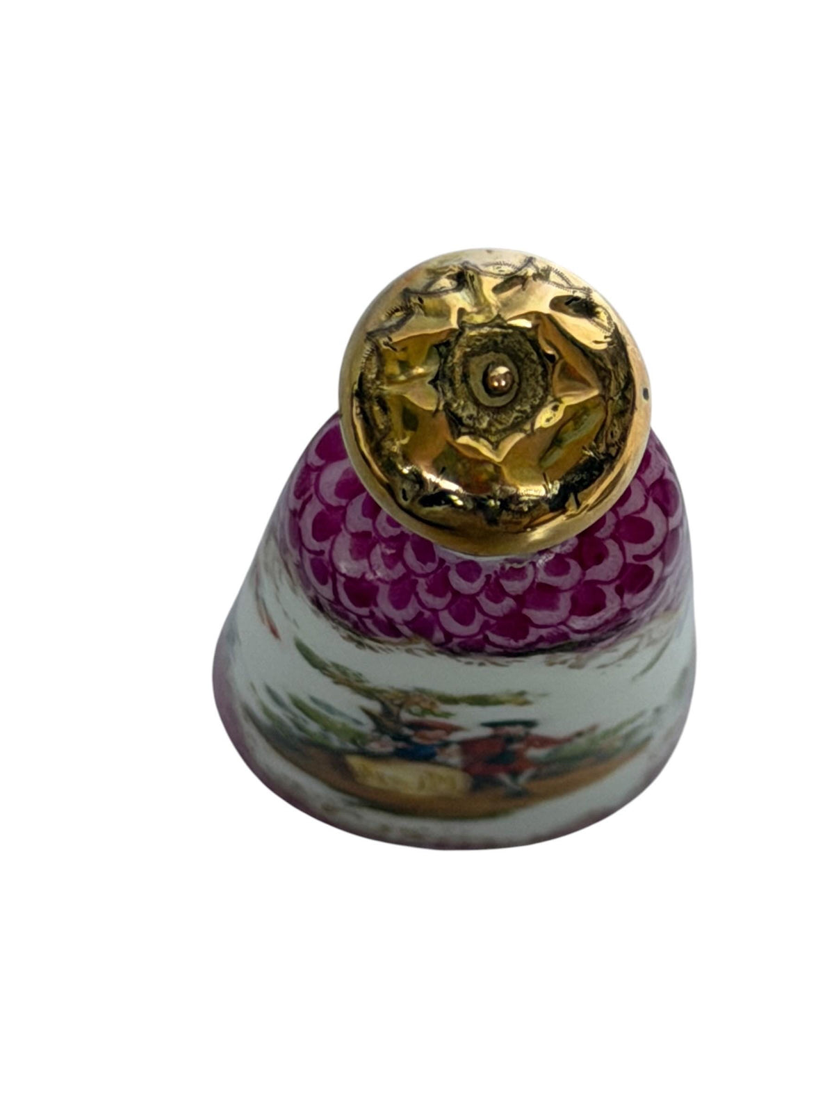 19th Century Dresden handpainted Porcelain Perfume Bottle with 14k Gold, c. 1850–1880 antique