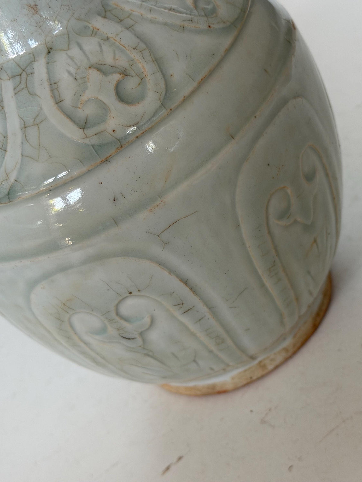Pair of Chinese Qingbai Celadon Ewer Qing Dynasty Republic Period