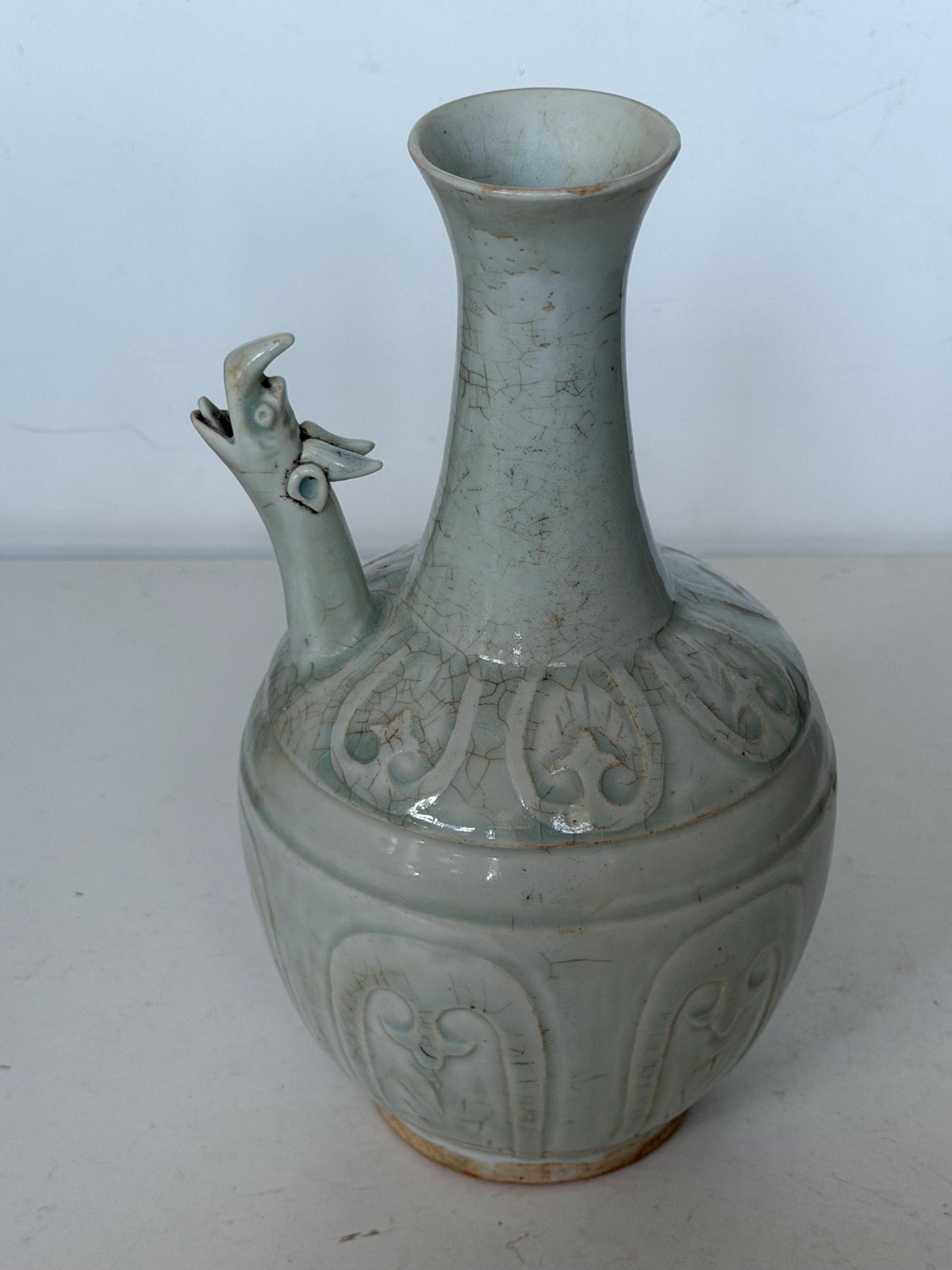 Pair of Chinese Qingbai Celadon Ewer Qing Dynasty Republic Period