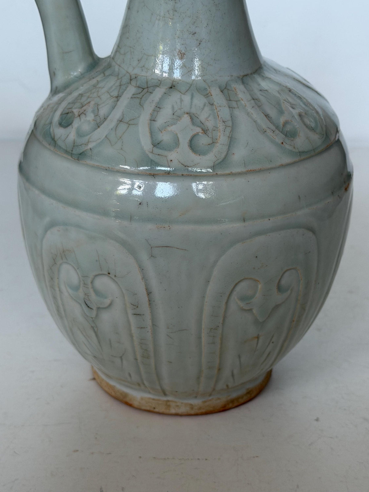 Pair of Chinese Qingbai Celadon Ewer Qing Dynasty Republic Period