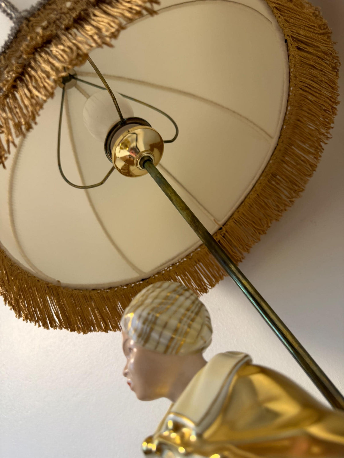 XL Herend Hungary Oriental Lady Porcelain Table Lamp 5767/C-1 with Original Silk Shade , large exclusive tablelamp
