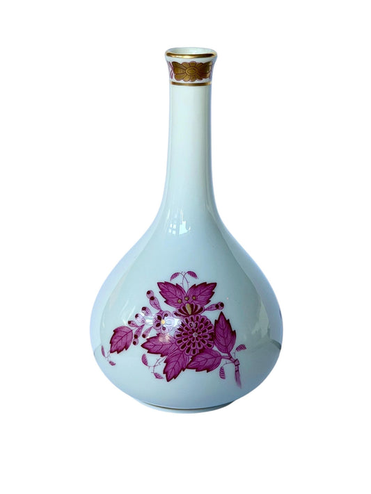 Herend Apponyi Red Soliflore Bud Vase, Hand-Painted Porcelain, Hungary, ca. 15 cm